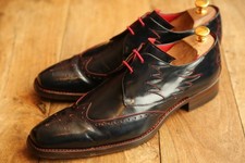 Jeffery West Dark Blue Leather Derby Brogue Lace Up Shoes UK 9.5 US 10.5 EU 43.5