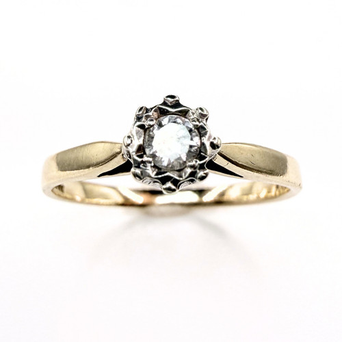 9ct gold diamond solitaire - 9ct,