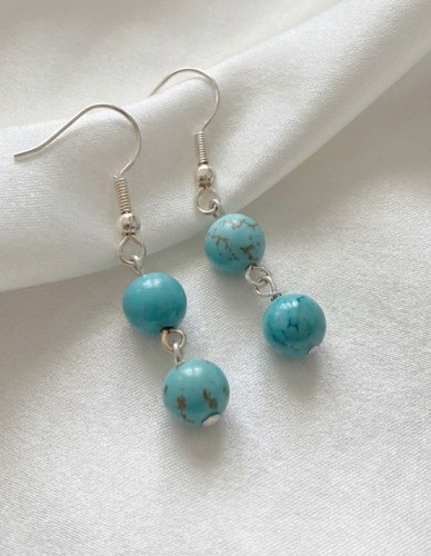 Turquoise gemstone earrings - turquoise,