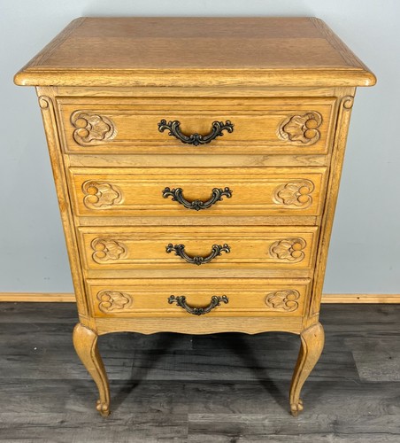 Vintage french oak chest - oak,