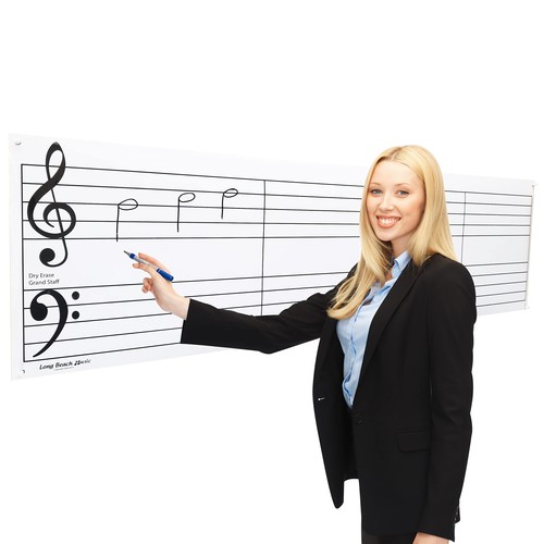 Dry erase music grand - grand, staff