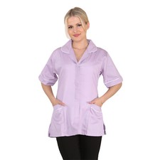 WOMENS TUNIC SHIRT LADIES HEALTHCARE NURSING UNIFORM CARER WORK SALON TOP BLOUSE
