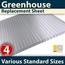 Britshield® 4mm Clear Polycarbonate Greenhouse Roofing Sheets - Various Sizes