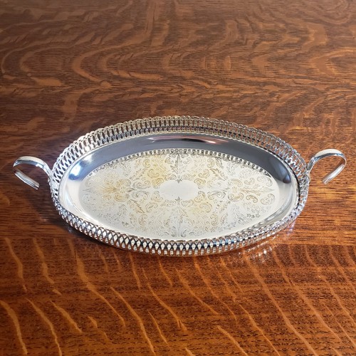 Queen anne silver plated tray - queen,