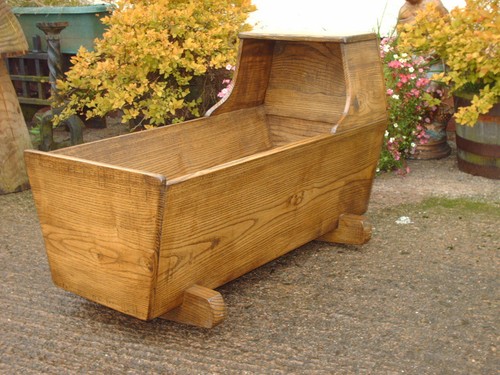 Oak rocking cradle crib - rocking, /