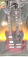 Led Zeppelin Baby 15cm Miniature Twin Neck Guitar 