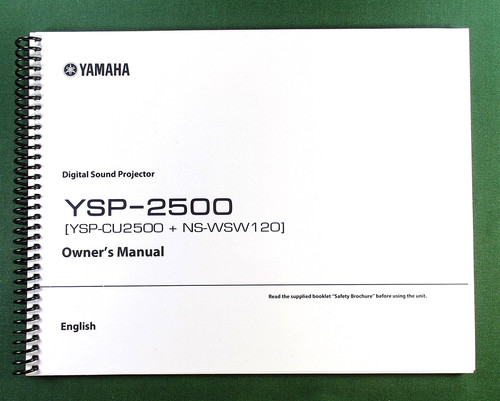 Yamaha ysp 2500 instruction - ysp-2500,
