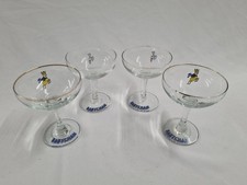 Set of 4 Babycham Glasses Vintage Coupe Style Collectable