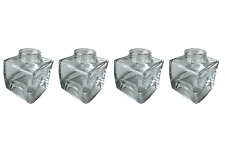 4x Decorative Jars Glass Mini Vases Table Decorations Clear Square Apothecary