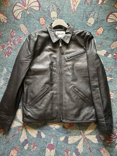 Men black leather - black, schott