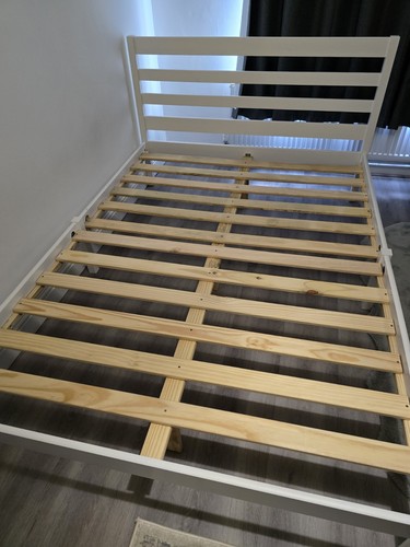 Ikea double bed - ikea, white