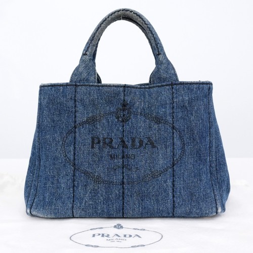 Prada canapa denim tote - prada,