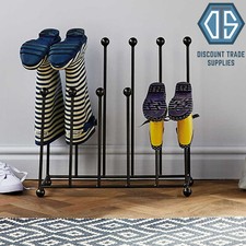 Wrought Iron Welly Boot Rack Stand 6 Pairs Shoe Holder Wellies Free Delivery
