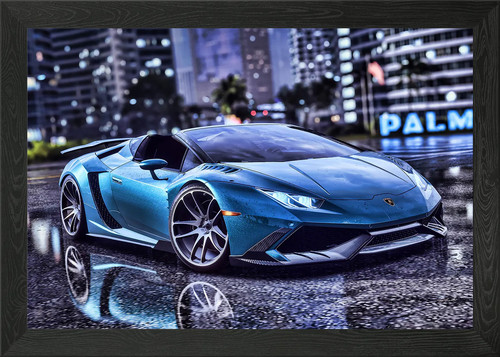 Lamborghini huracan car framed - huracan,