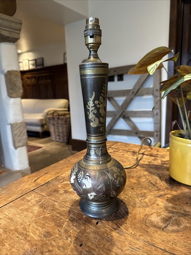 Vintage table lamp metal - table,