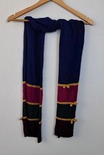 Alice Hannah London Scarf Lambswool & Angora Funky Boho Blue Green Purple Stripe