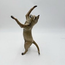 Rare HEREDITIES England Porcelain CHARM OF Creamware Stretching Cat Figurine 9”