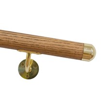 Handrail | Brass & Oak – Dome End Caps