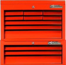 Hilka Tool Chest Box 12 drawer red steel metal garage tools storage toolbox set