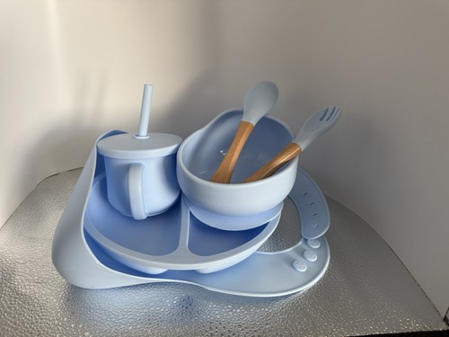 Baby silicone feeding set blue - baby,