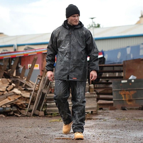 Scruffs black vis piece - black/hi-vis, 2-piece