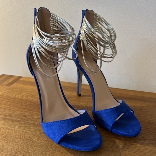 Royal blue silver - royal, suede