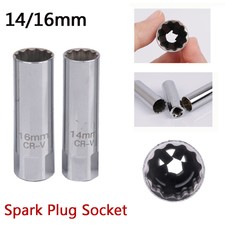 2PC 12Point 14/16mm Spark Plug Socket Deep Thin Wall Removal 3/8" Drive Auto Car