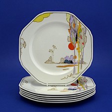 Six Vintage Tams Ware Art Deco