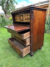 Antique Georgian Mahogany Bureau Secretaire  Desk Drawers.