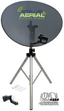80cm satellite dish quad LNB & tripod stand kit For Sky portable camping caravan