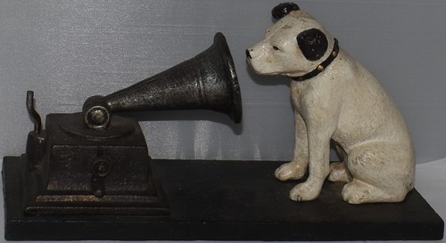 Cast iron hmv nipper dog - cast,