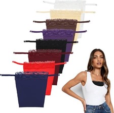 8pcs Lady Lace Clip-on Mock Camisole Bra Insert Overlay Modesty Panel Vest Lace