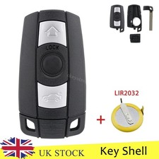 For BMW 1 3 5 Series E90 E91 E92 2006-2011 3Button Key Fob Shell LIR2032 Battery