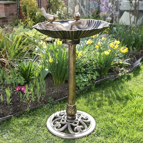 Large garden bronze bird bath - large,