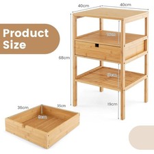 Nightstand Set of 2 Bamboo End