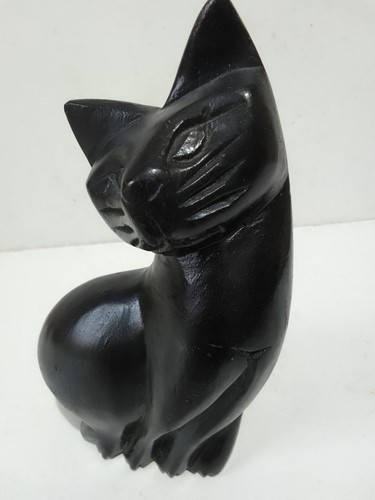 Black cat wooden ornament - cat,