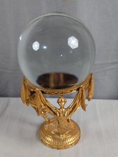 MINTY Vtg 1989 Franklin Mint Crystal Visions Crystal Magnifier Ball w Stand 8" H