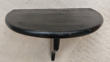 Vintage black painted wooden wall shelf,  candle sconce, flowers, half moon