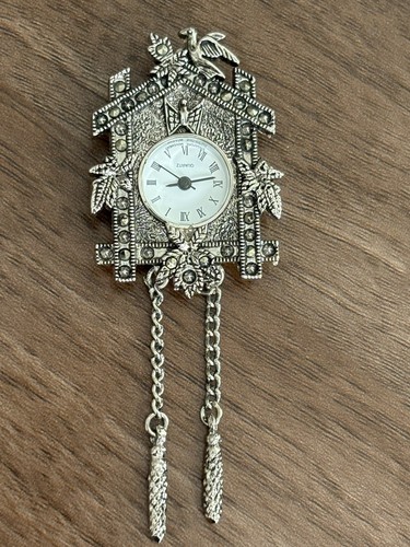 Vintage silver tone marcasite - vintage,