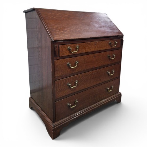 Antique oak bureau writing - antique,