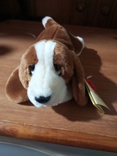 Keel Toys 20cm Laying Puppy Series 6 Basset Hound Plush Soft Toy Dog With Tags