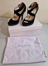 Jimmy Choo Black Suede Peep