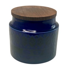 Hornsea Heirloom Blue Sugar Jar John Clappison Vintage Storage Pot with Lid
