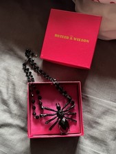Black Crystal Spider Necklace
