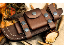 Premium Cowhide Sheath Bushcraft Camping Hunting EDC Knife Holder