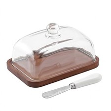 Glass Butter Dish with Lid &