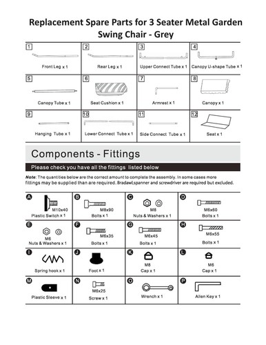 Replacement spare parts for - replacement,
