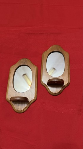 Wooden mirrored wall sconces - wooden,