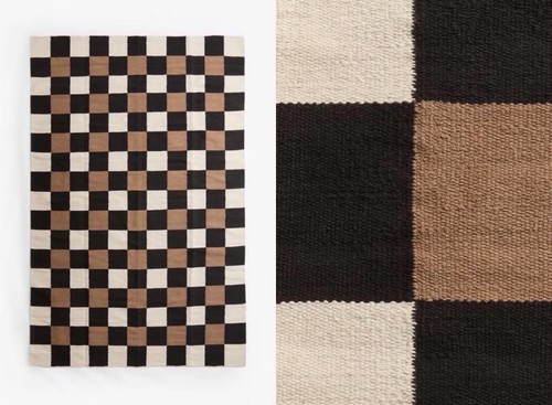 Large checked cotton rug 3m - cotton, 2m*3m