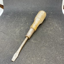 Vintage Flathead Screwdriver With A Wooden Handle